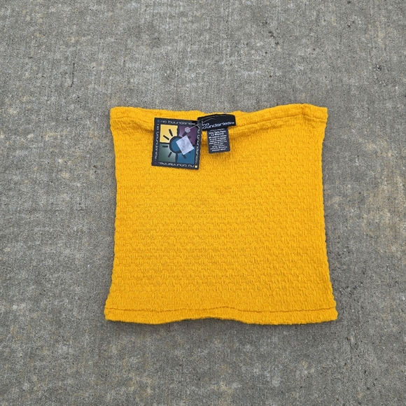 VTG Y2K No Boundaries yellow Strapless Tube Top Deadstock Nwt Crop - Picture 1 of 2